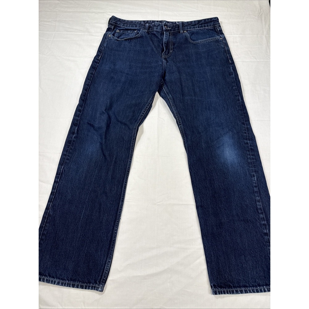 JEANS STRAIGHT SLIM MENS 36X30 Banana Republic Dark Indigo Blue